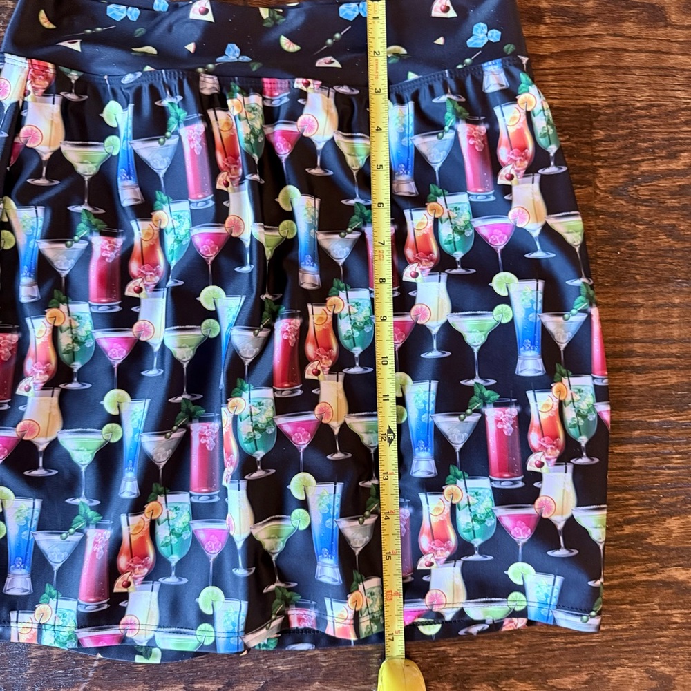 Colorful Cocktail Print Women's Skirt-perfect for pickleball or tennis
